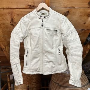 Roland Sands Maven Leather Jacket in bone white